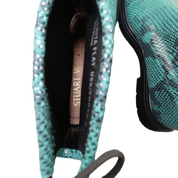 Stuart Weitzman Shoes Womens 5 Boots Fashion Snake Print Casual Pull On Benita - Picture 8 of 16